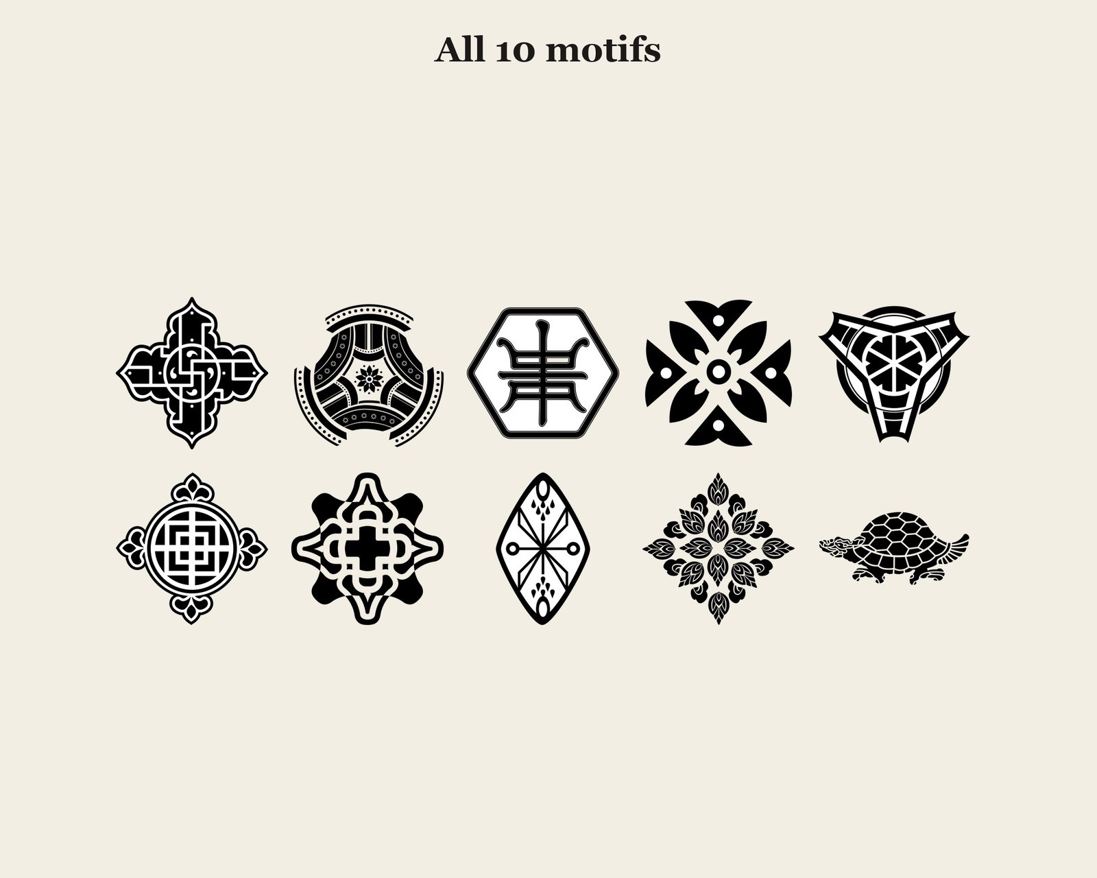 Korean Geometric Lattice Set — motifs overview