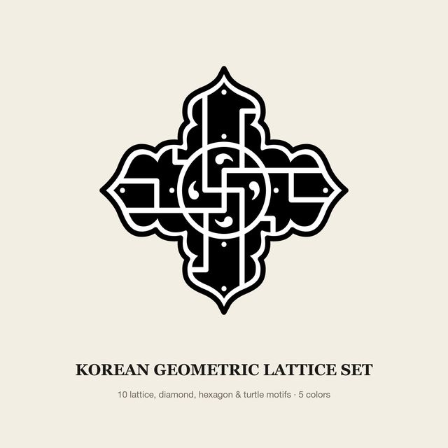 Korean Geometric Lattice Set — Vector Motif Set