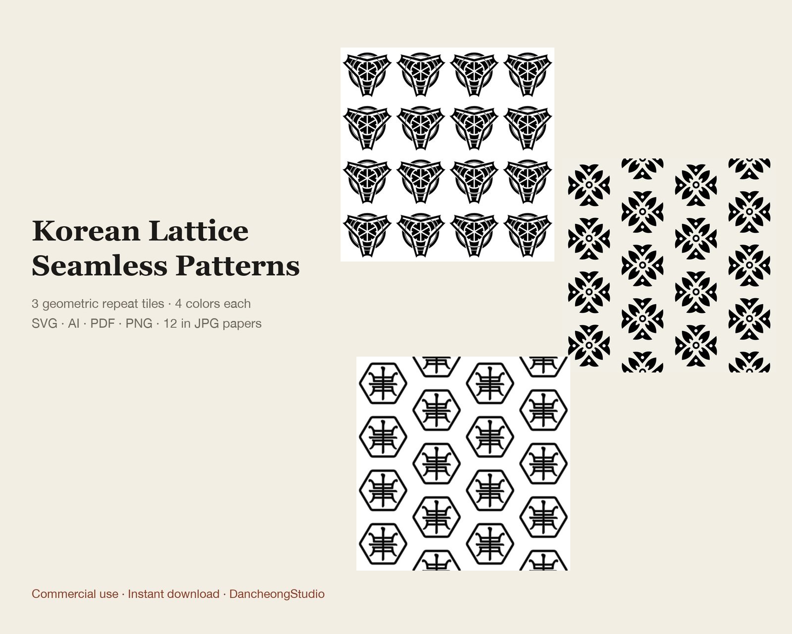 Korean Lattice Seamless Patterns — Seamless Vector Tile — cover