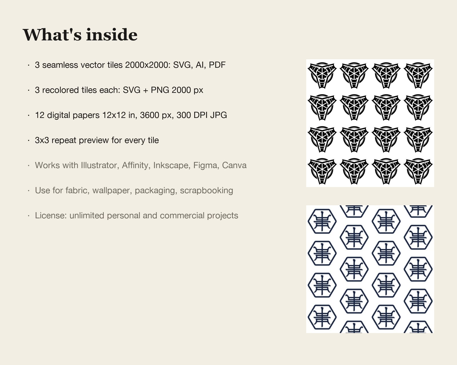 Korean Lattice Seamless Patterns — what's inside