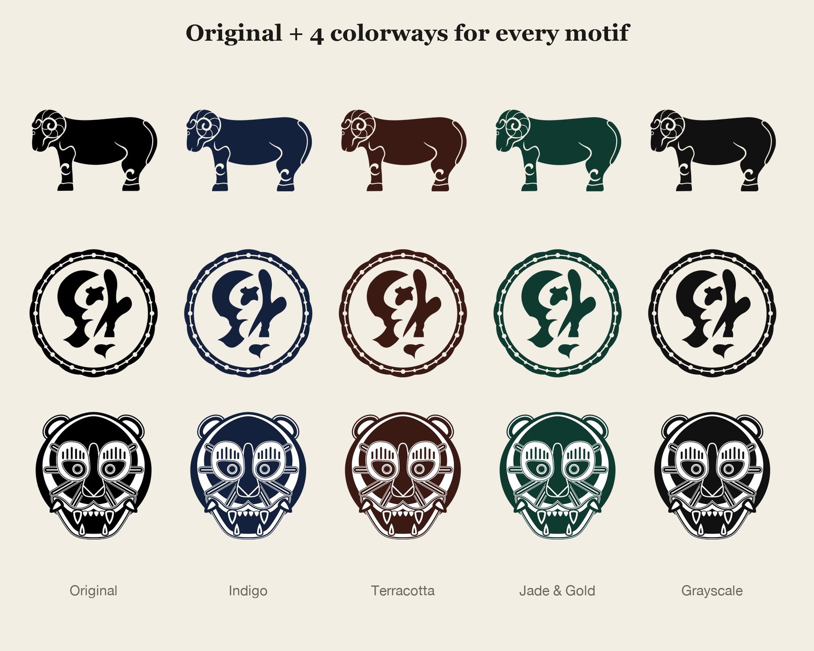 Korean Lunar New Year 2027 — Year of the Goat — colourways