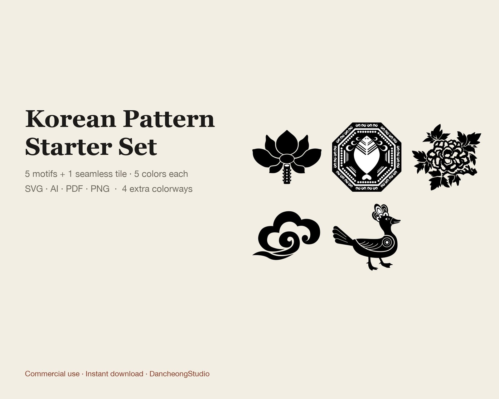 Korean Pattern Starter Set — Vector Motif Set — cover