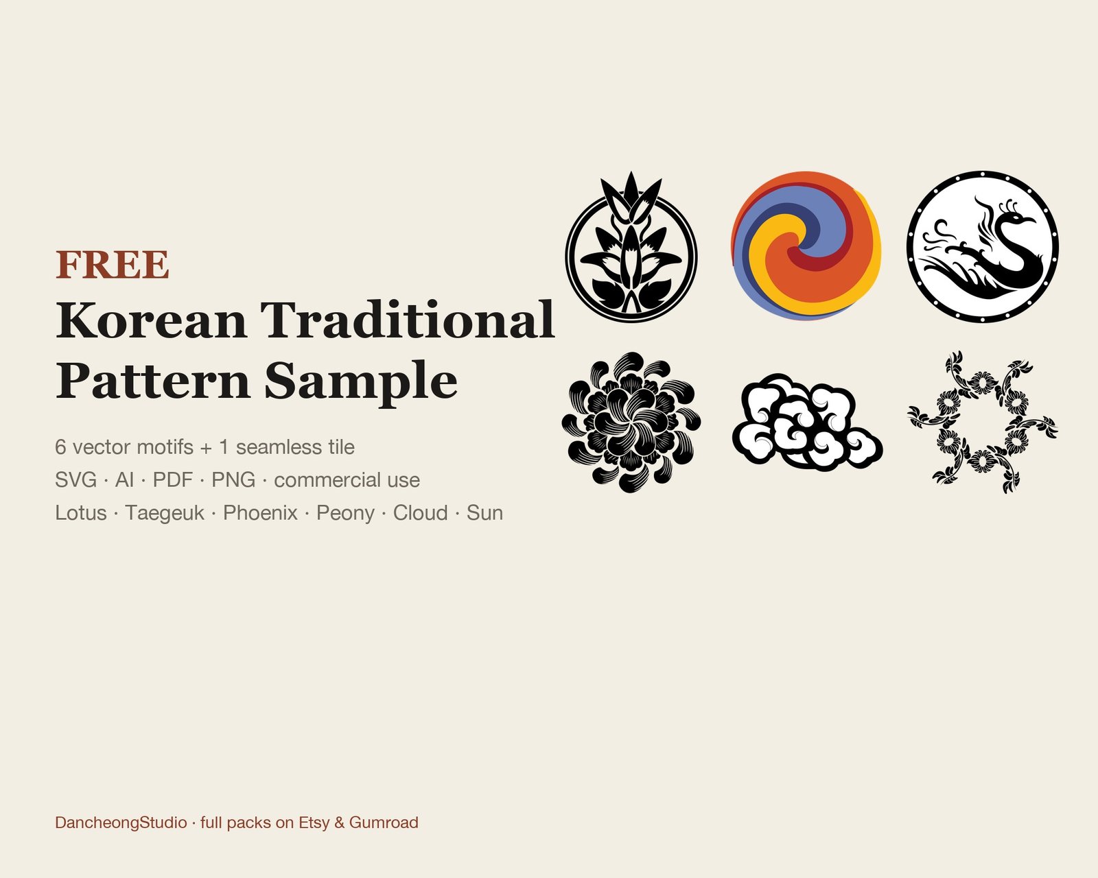 Korean Traditional Patterns — Free Sample Pack — cover