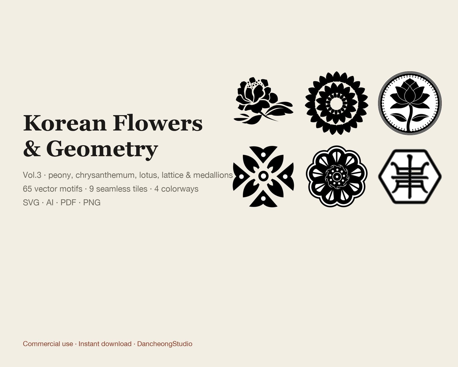 Korean Traditional Patterns Vol.03 — Flowers & Geometry — cover