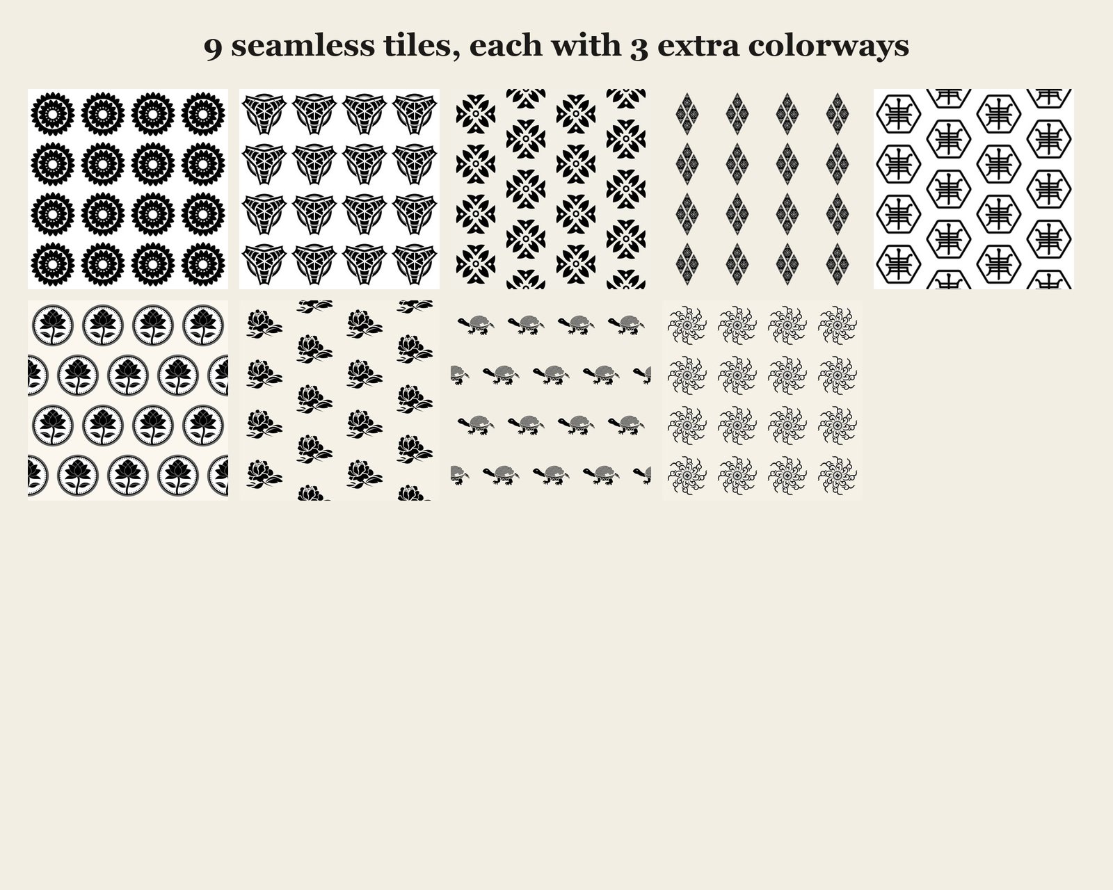 Korean Traditional Patterns Vol.03 — seamless tiles