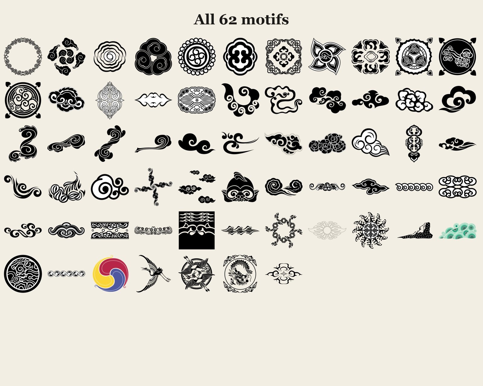 Korean Traditional Patterns Vol.04 — motifs overview