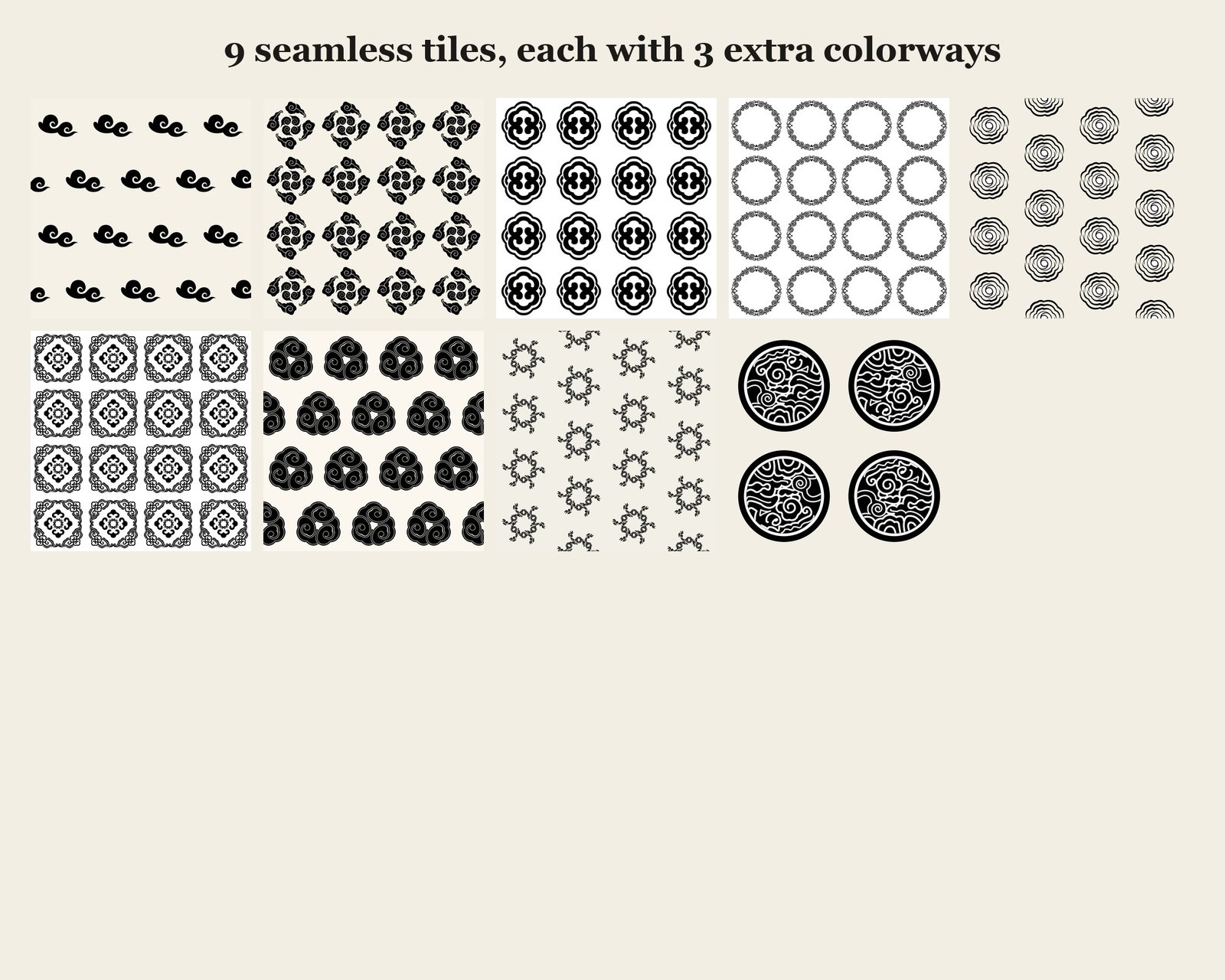 Korean Traditional Patterns Vol.04 — seamless tiles