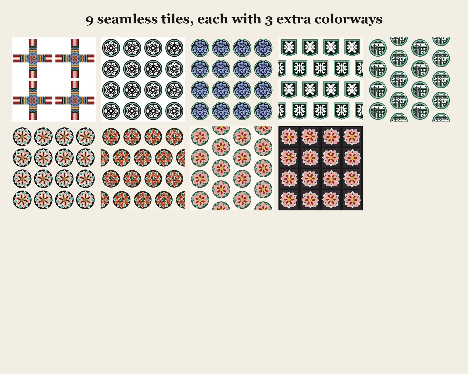 Korean Traditional Patterns Vol.06 — seamless tiles