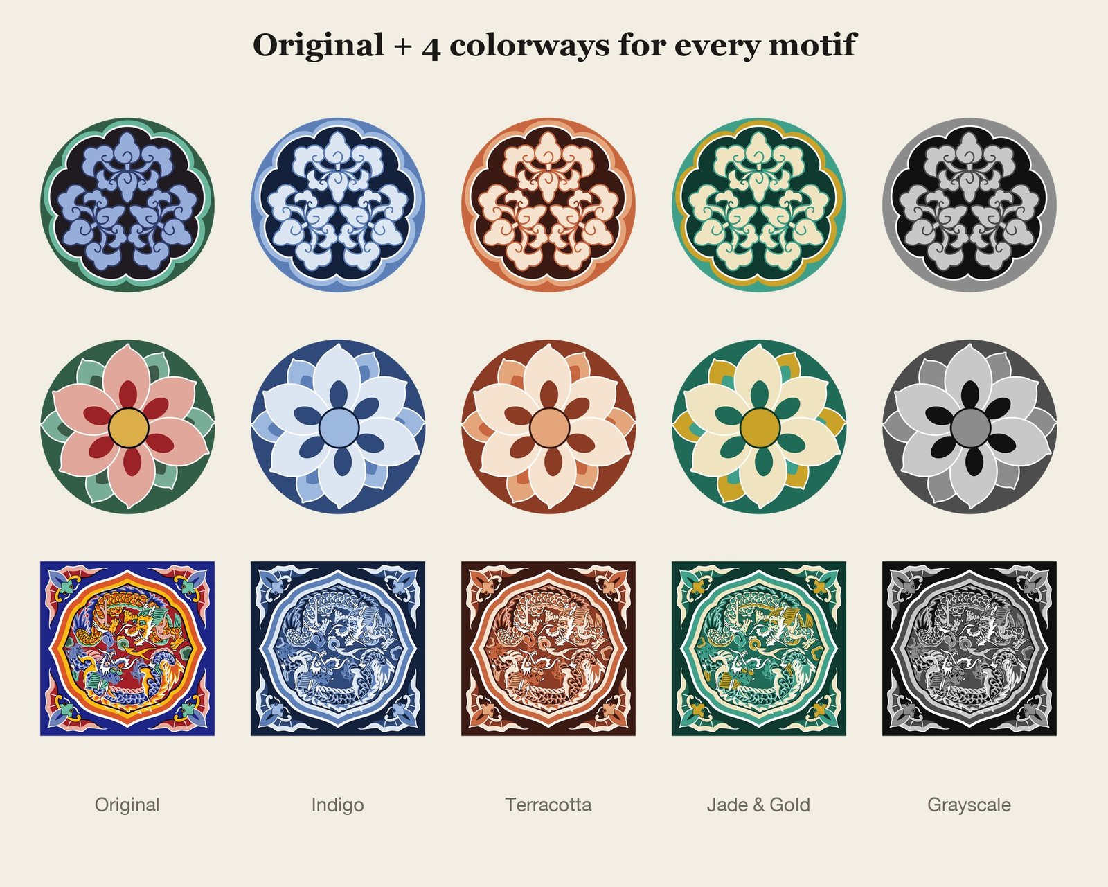 Korean Traditional Patterns Vol.06 — colourways