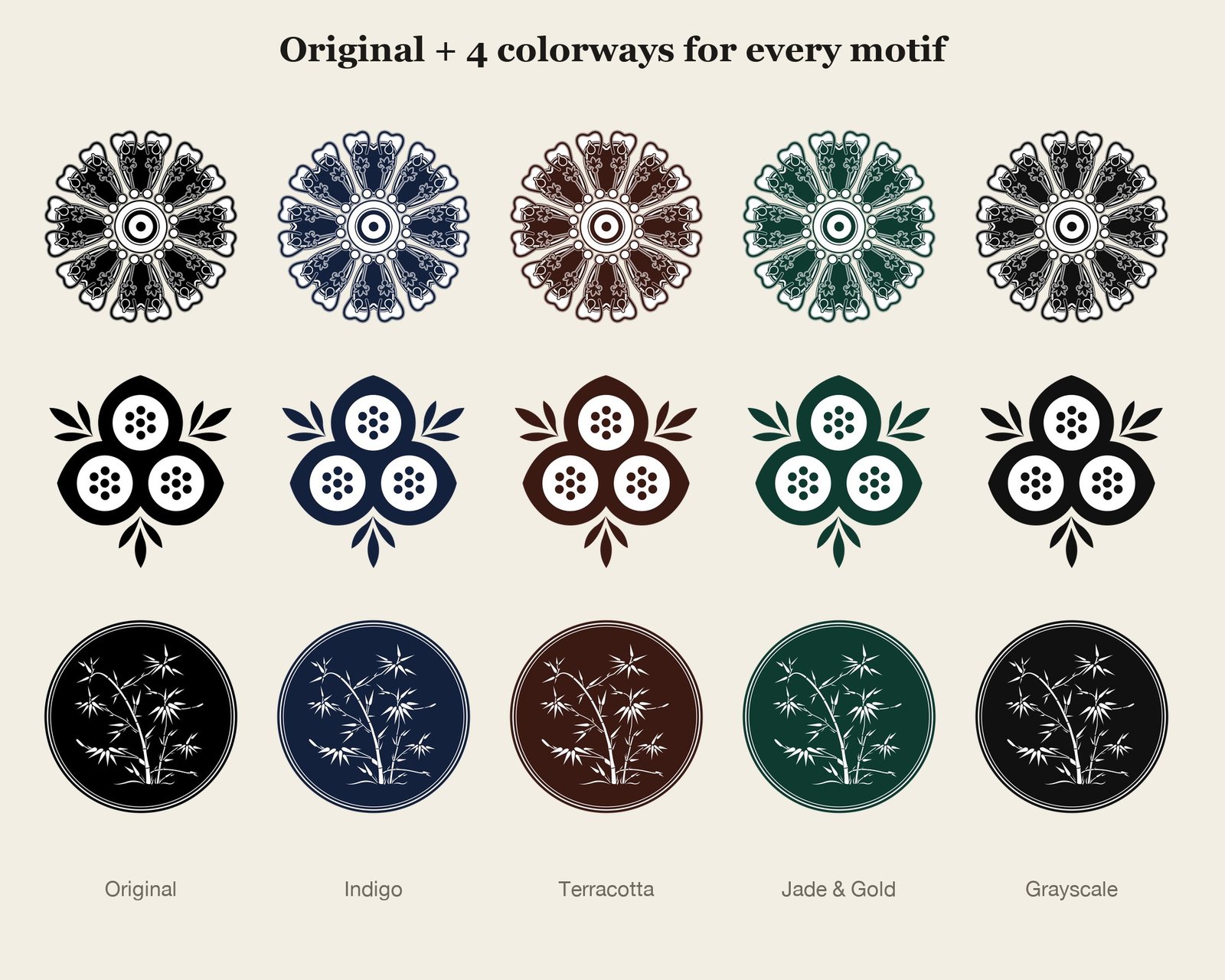 Korean Traditional Patterns Vol.09 — colourways