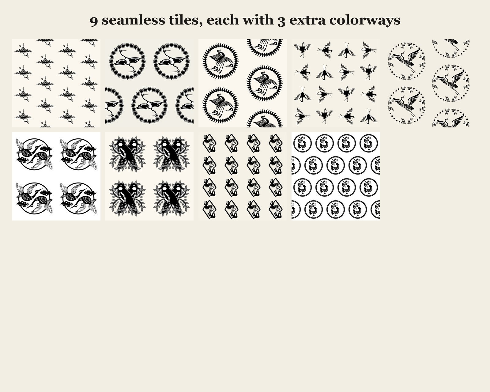 Korean Traditional Patterns Vol.10 — seamless tiles