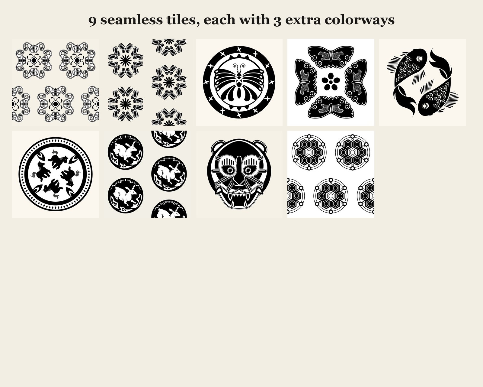 Korean Traditional Patterns Vol.11 — seamless tiles