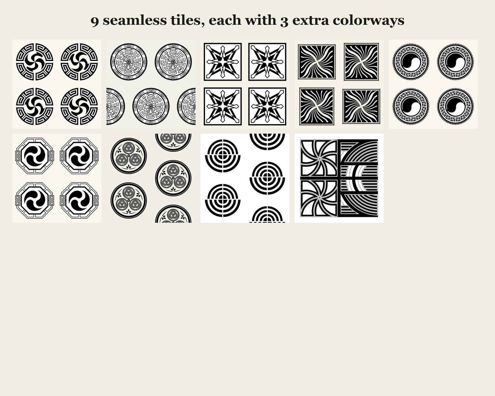 Korean Traditional Patterns Vol.13 — seamless tiles