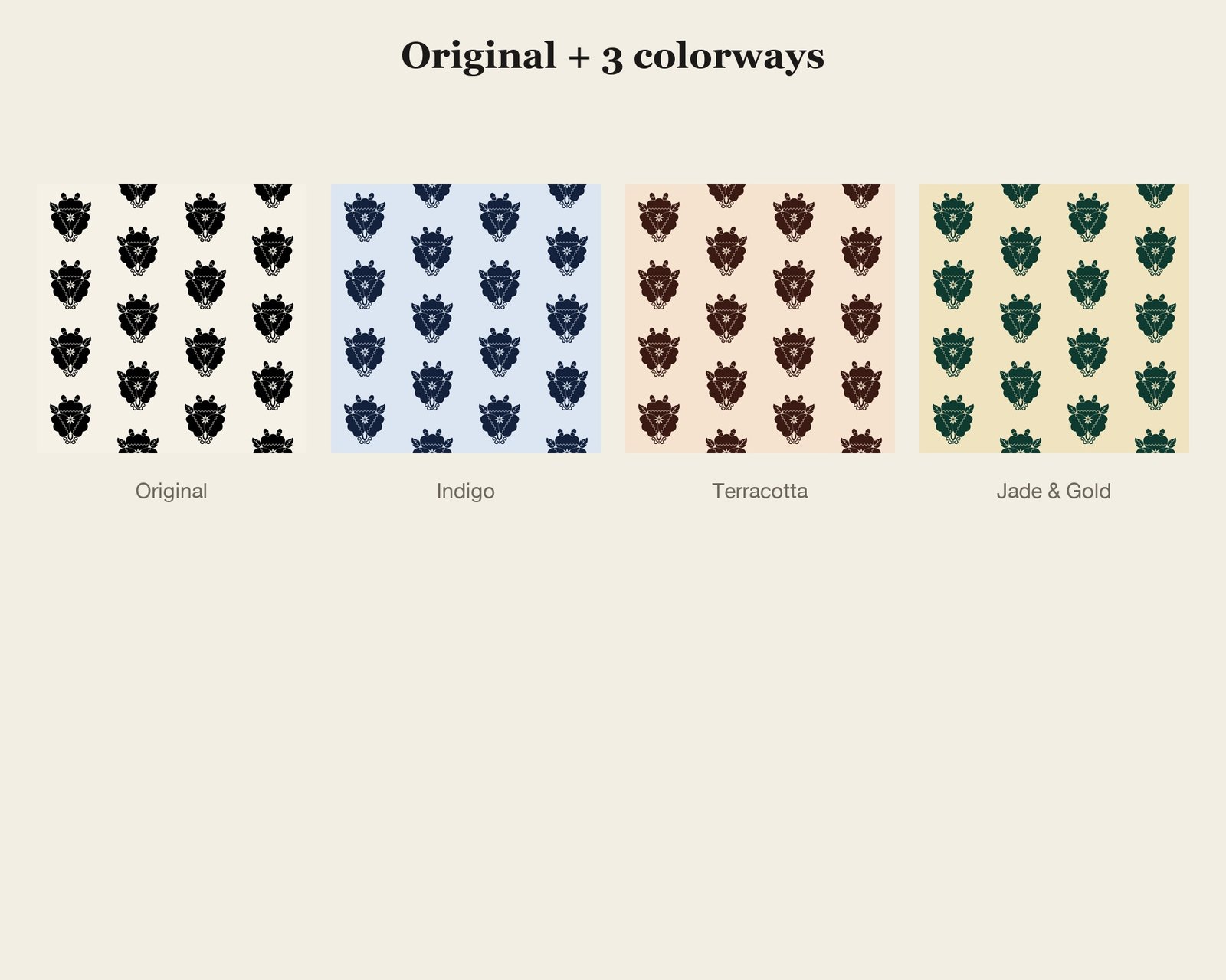 Korean Lotus Seamless Pattern — colourways
