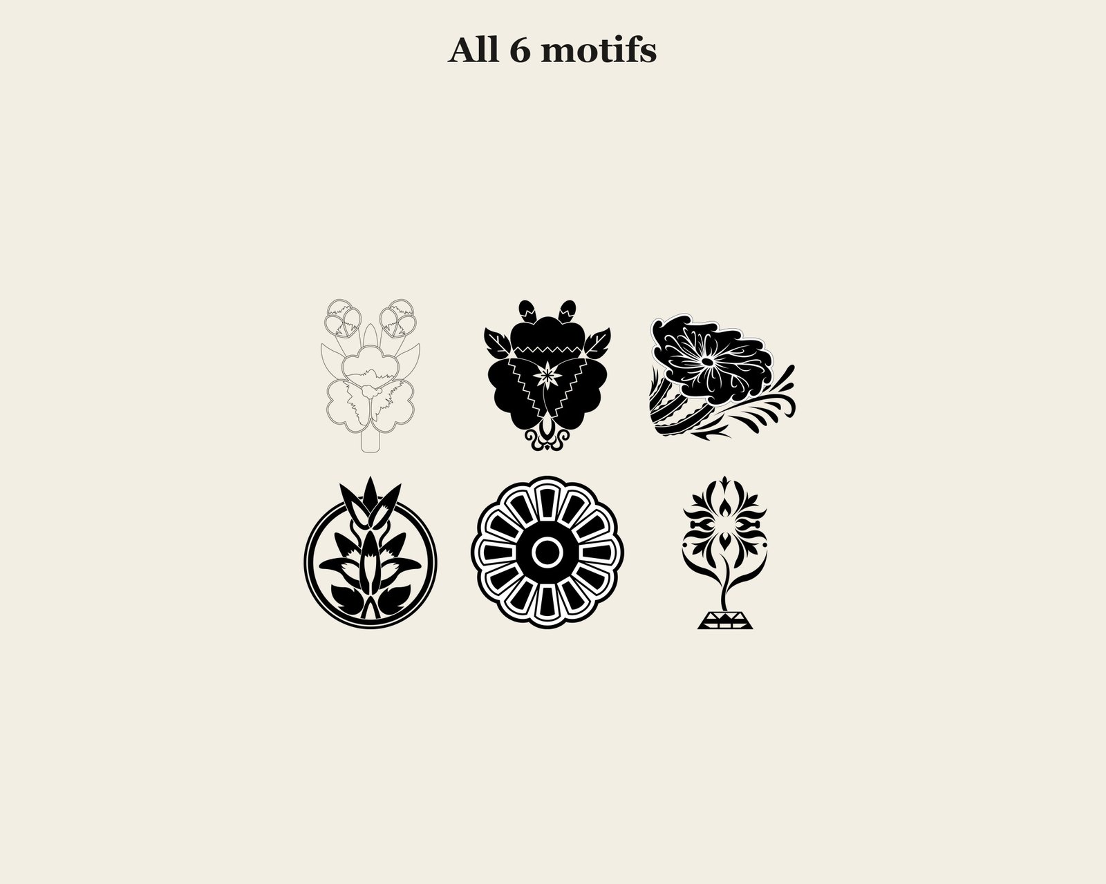 Korean Lotus Vector Set — motifs overview