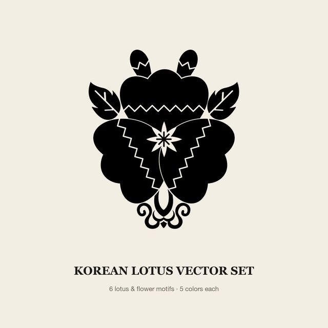 Korean Lotus Vector Set — Vector Motif Set