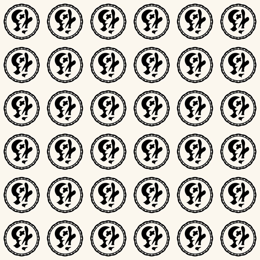 Bok roundel grid seamless Korean pattern tile, 3×3 repeat preview