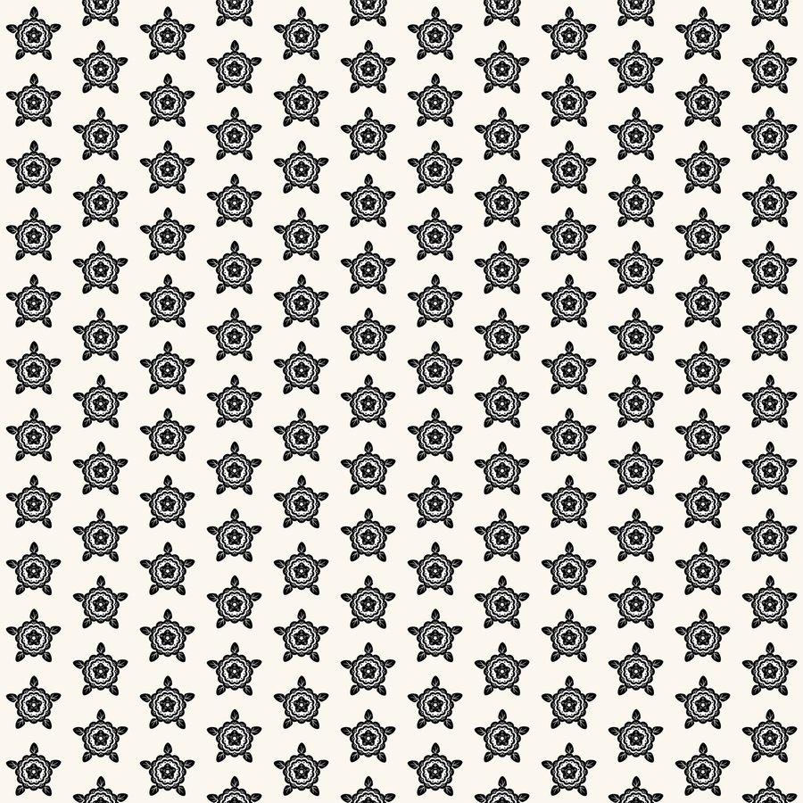Chrysanthemum star halfdrop seamless Korean pattern tile, 3×3 repeat preview