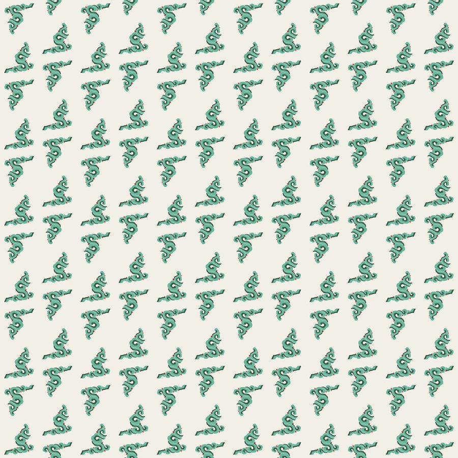 Cloud corner diagonal seamless Korean pattern tile, 3×3 repeat preview