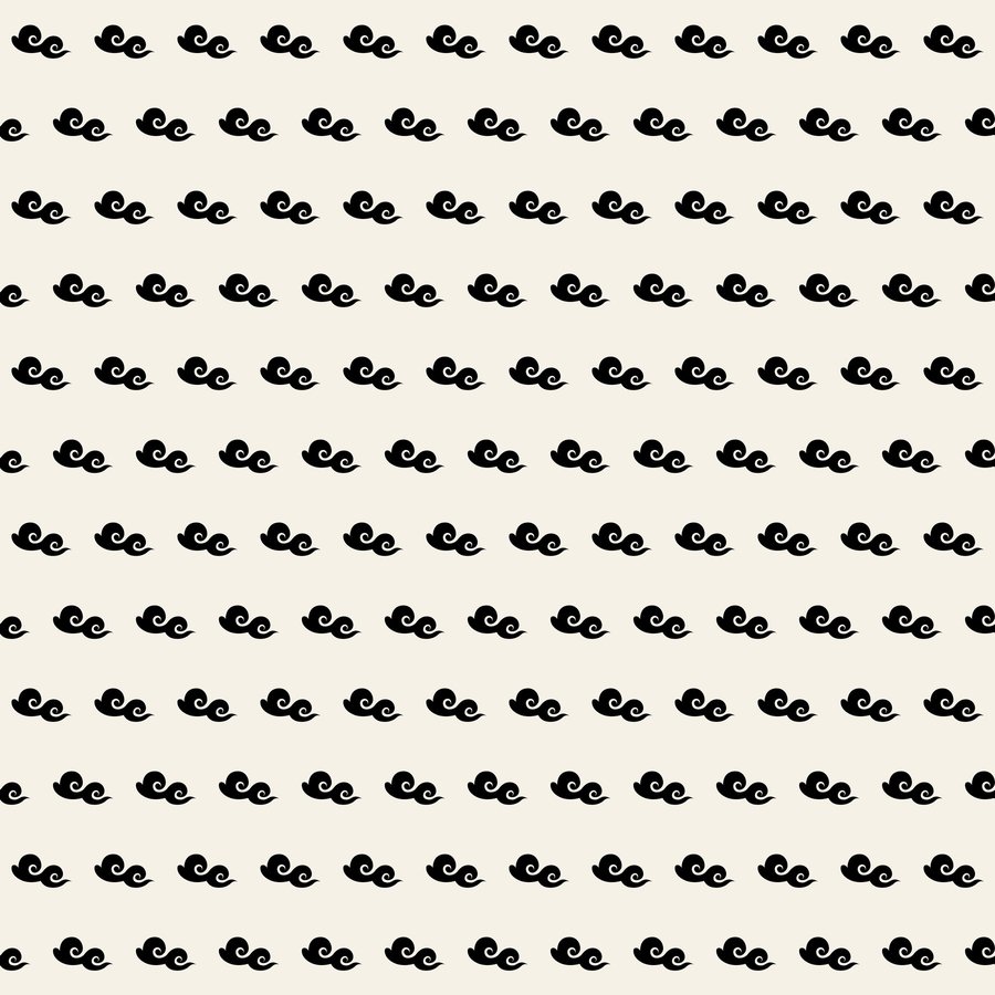 Cloud double puff brick seamless Korean pattern tile, 3×3 repeat preview