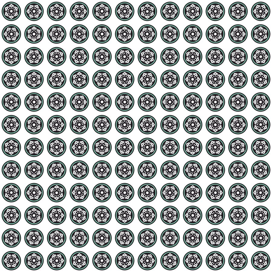 Cloud mono rotating seamless Korean pattern tile, 3×3 repeat preview