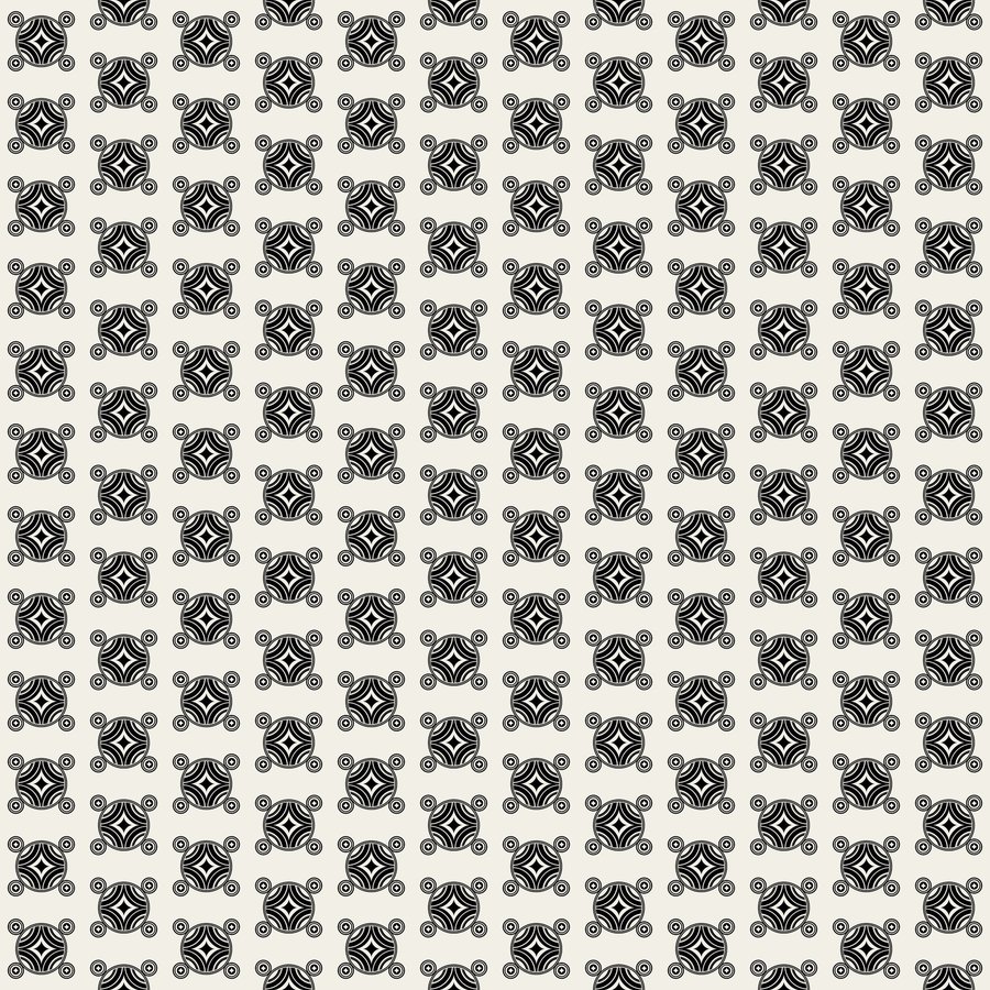 Coin cluster halfdrop seamless Korean pattern tile, 3×3 repeat preview