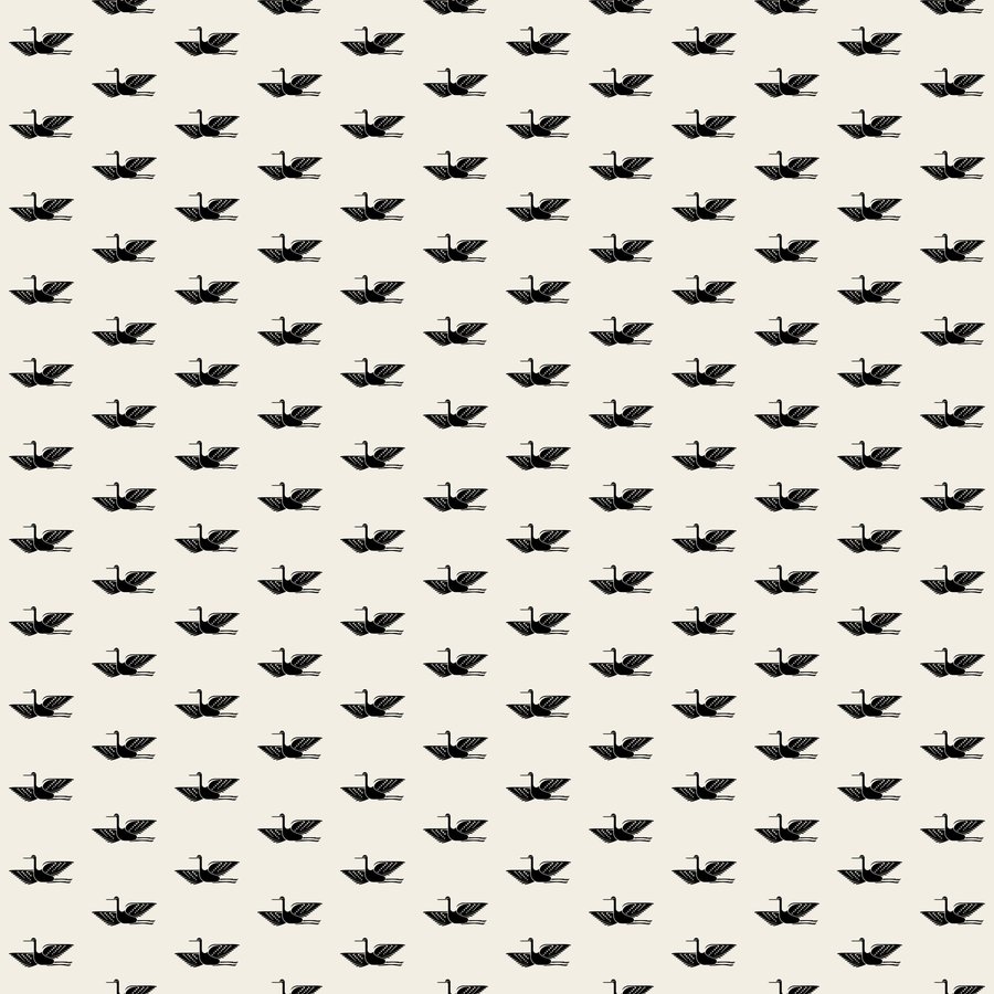 Crane halfdrop seamless Korean pattern tile, 3×3 repeat preview