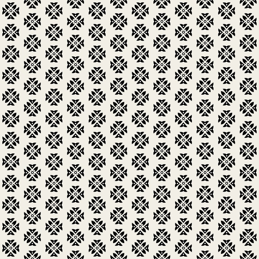 Diamond rosette halfdrop seamless Korean pattern tile, 3×3 repeat preview