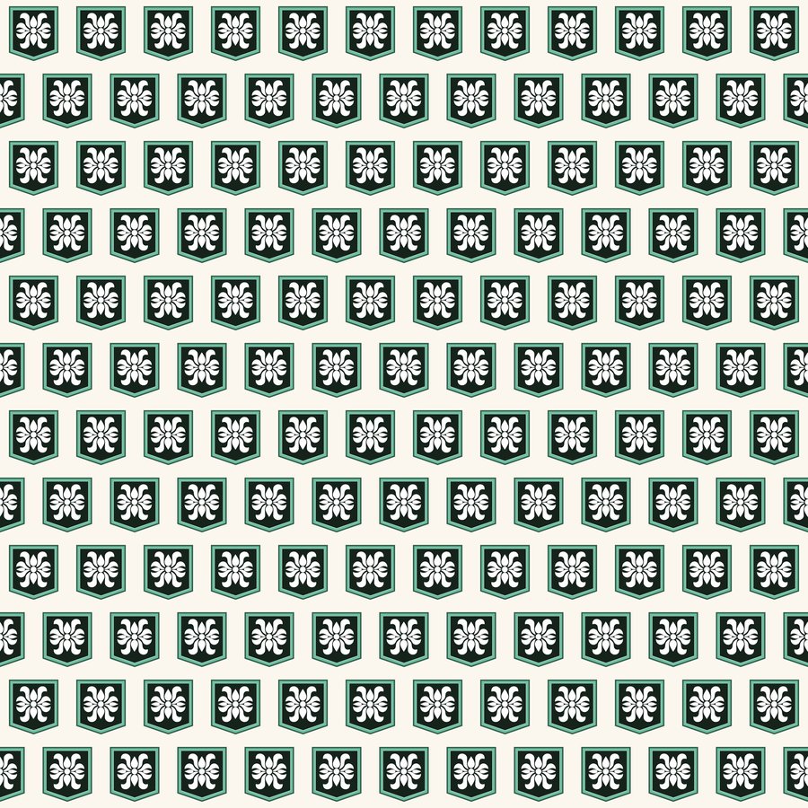 Eave rosette brick seamless Korean pattern tile, 3×3 repeat preview