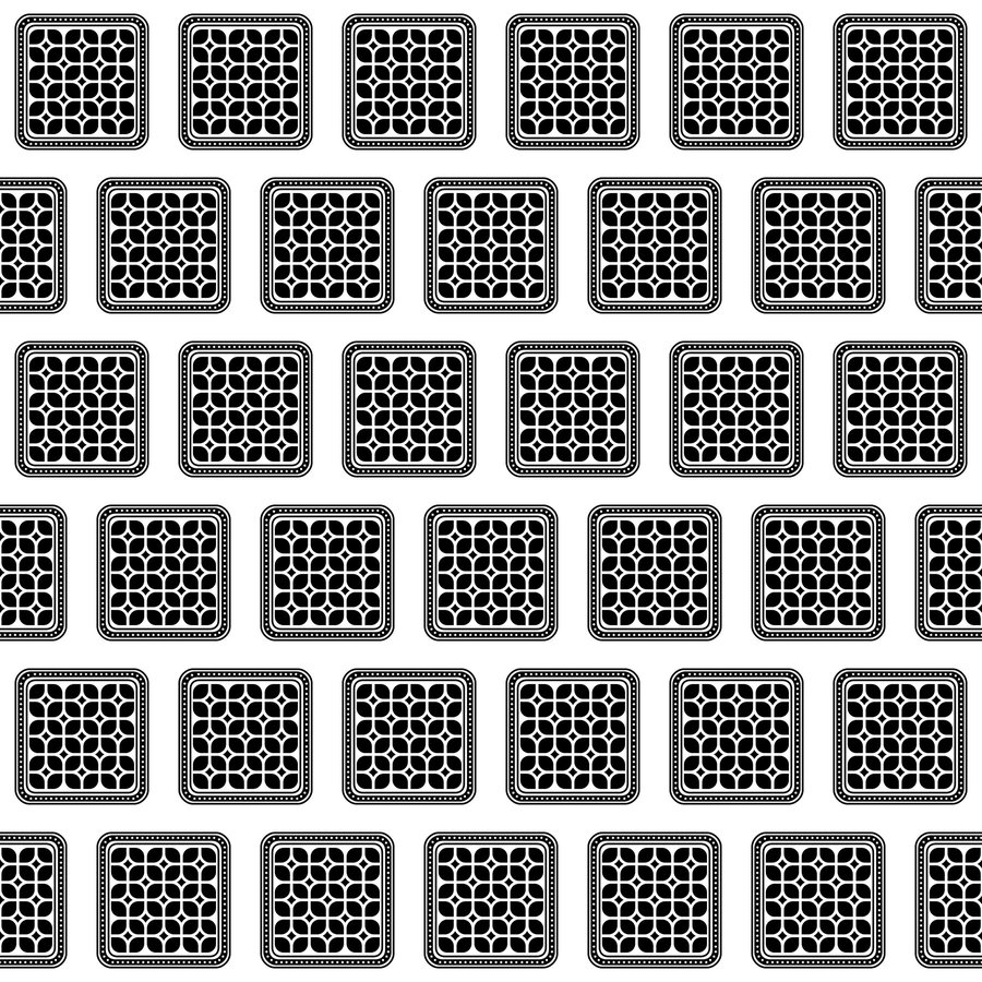 Flower window brick seamless Korean pattern tile, 3×3 repeat preview