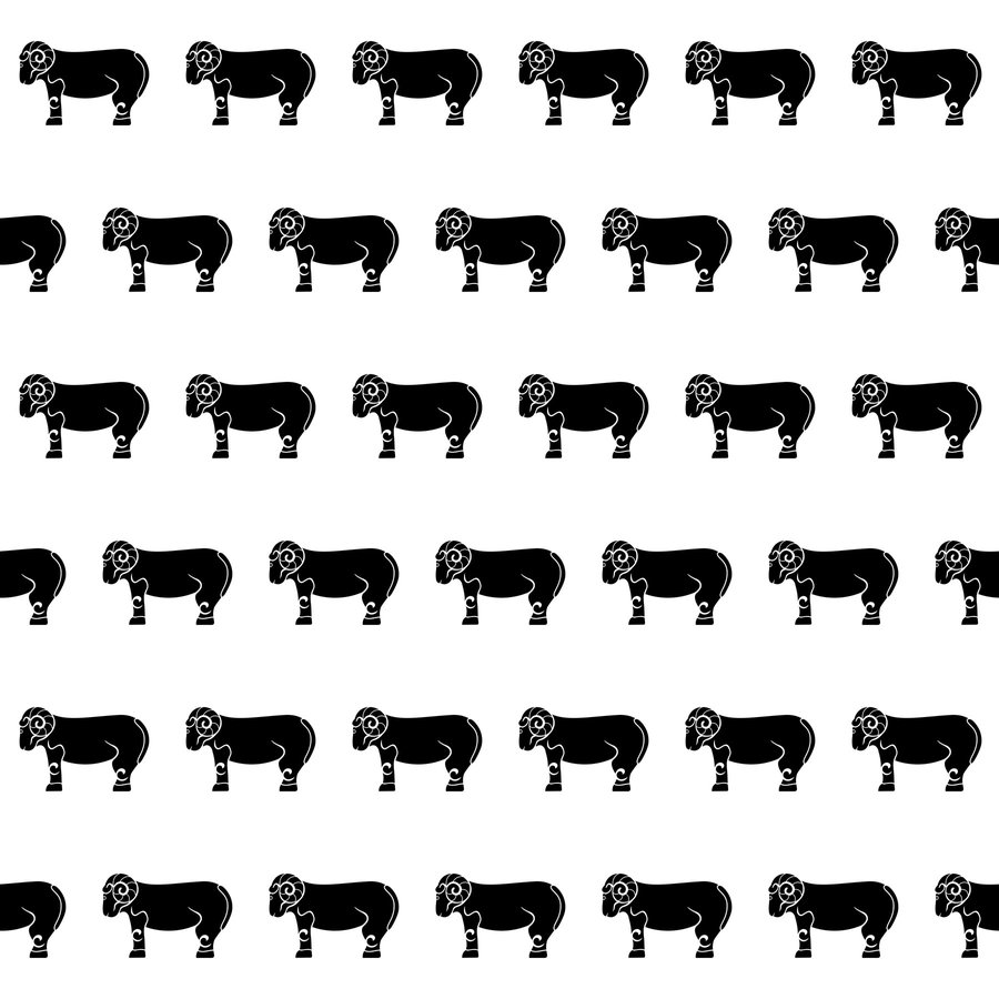Goat brick seamless Korean pattern tile, 3×3 repeat preview
