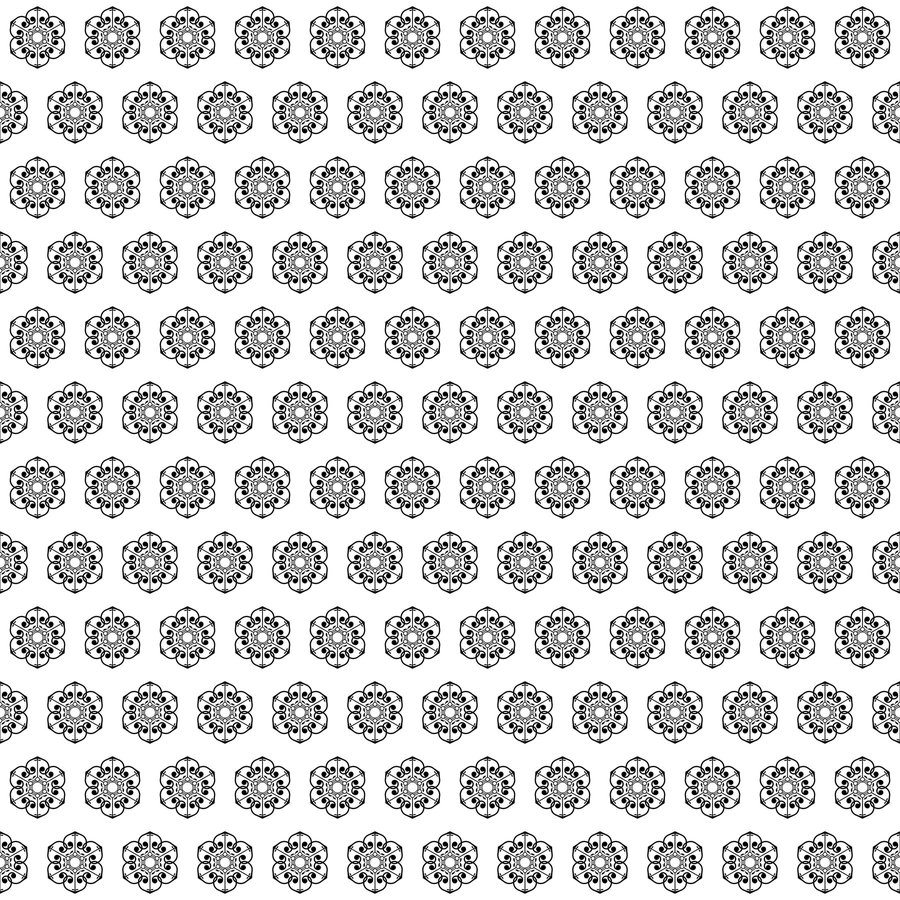 Honeysuckle hexagon brick seamless Korean pattern tile, 3×3 repeat preview