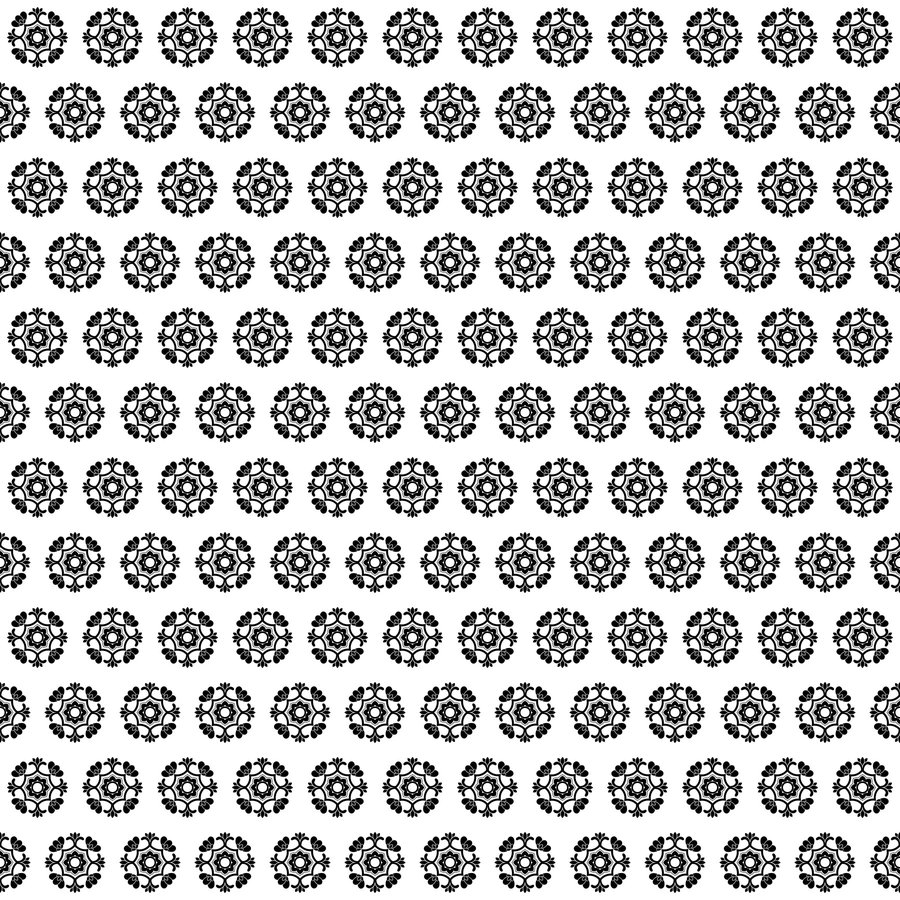 Honeysuckle roundel brick seamless Korean pattern tile, 3×3 repeat preview