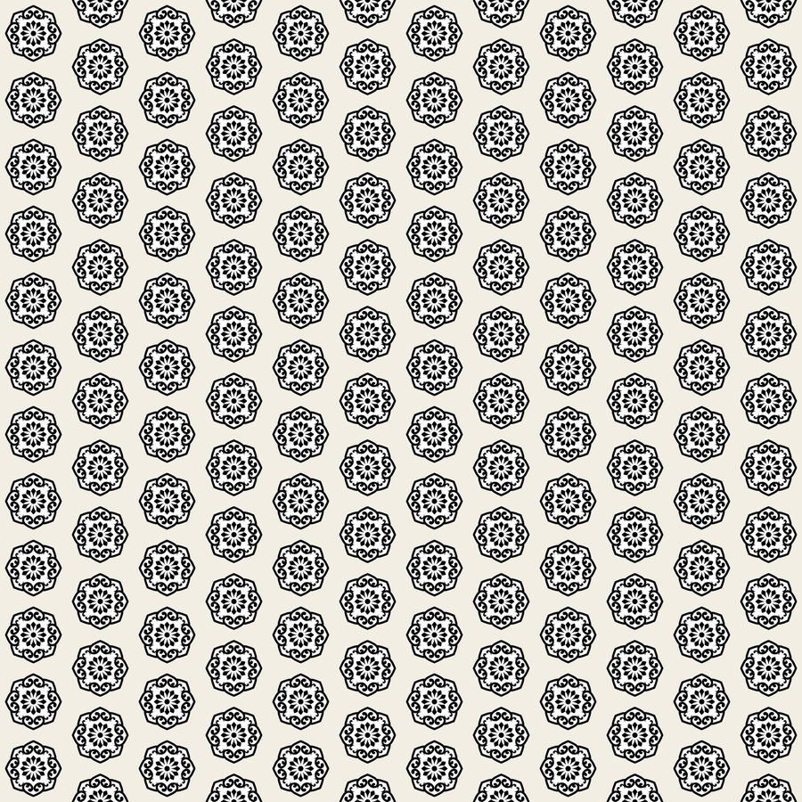 Leaf octagon halfdrop seamless Korean pattern tile, 3×3 repeat preview
