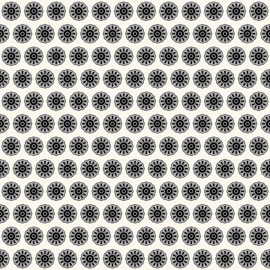 Leaf rosette brick seamless Korean pattern tile, 3×3 repeat preview