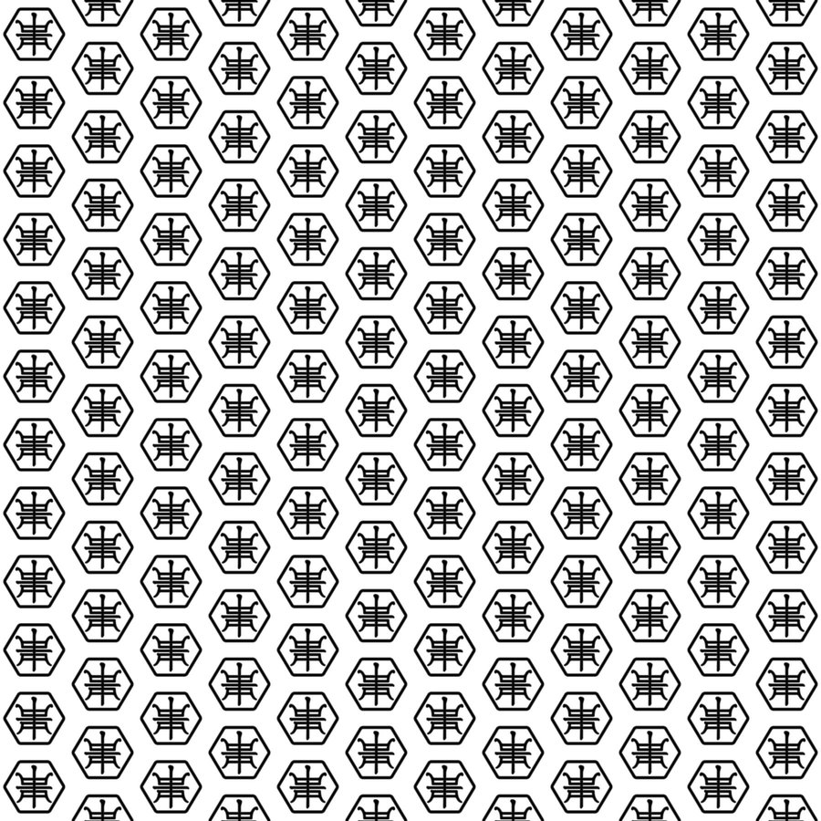 Longevity hexagon halfdrop seamless Korean pattern tile, 3×3 repeat preview