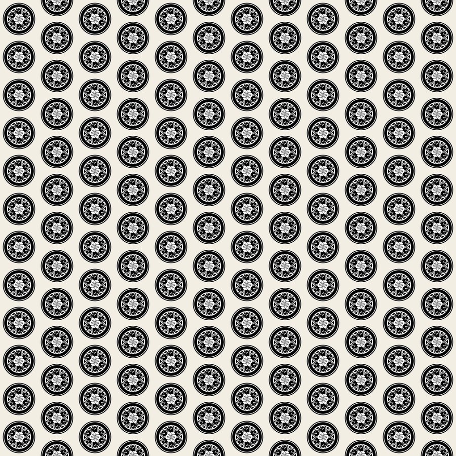 Lotus medallion halfdrop seamless Korean pattern tile, 3×3 repeat preview