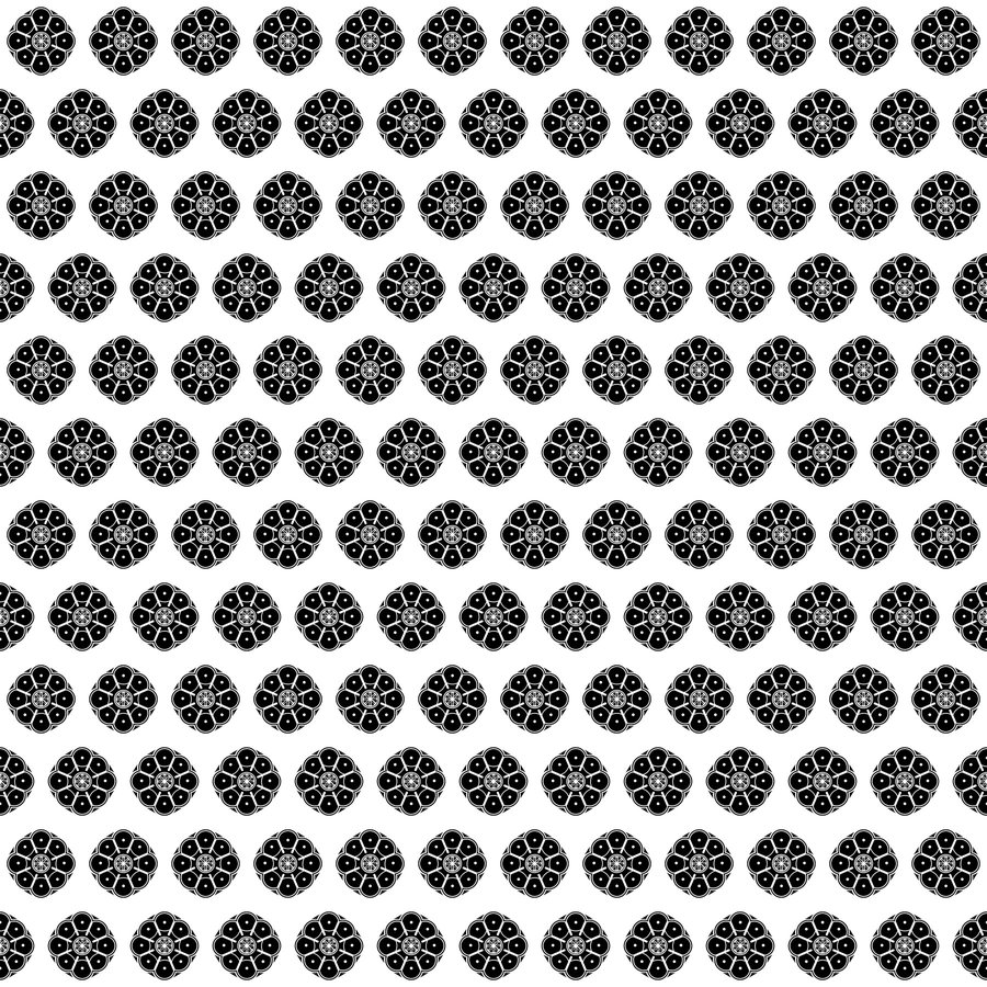 Lotus six petal brick seamless Korean pattern tile, 3×3 repeat preview