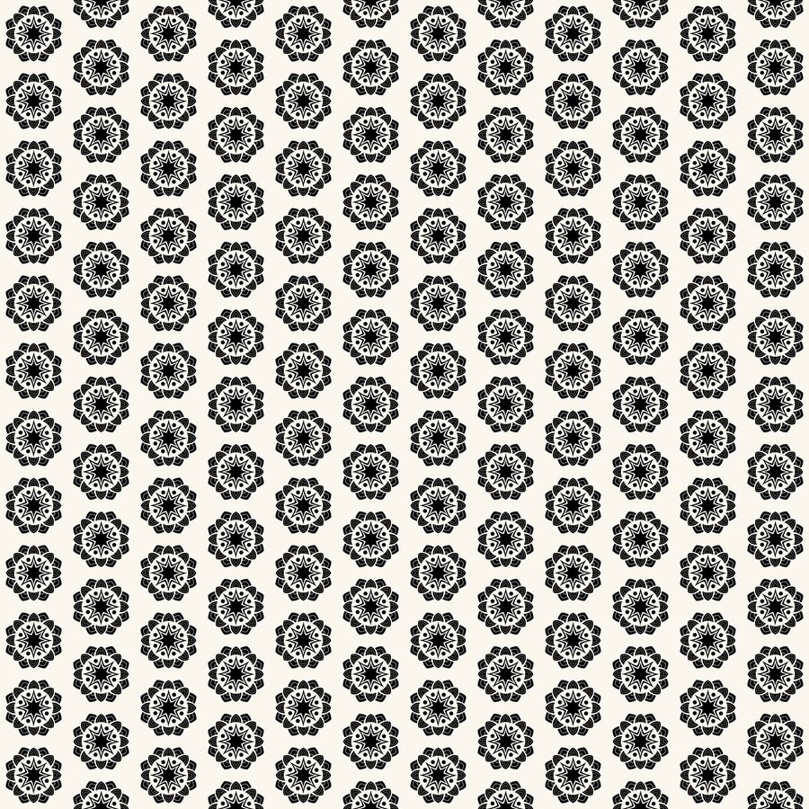 Lotus star rosette halfdrop seamless Korean pattern tile, 3×3 repeat preview