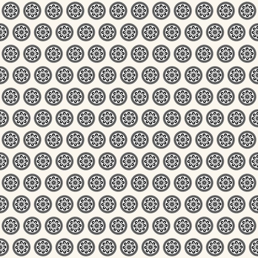 Medallion bead brick seamless Korean pattern tile, 3×3 repeat preview