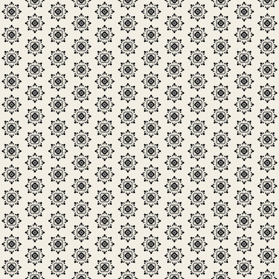 Peony star halfdrop seamless Korean pattern tile, 3×3 repeat preview