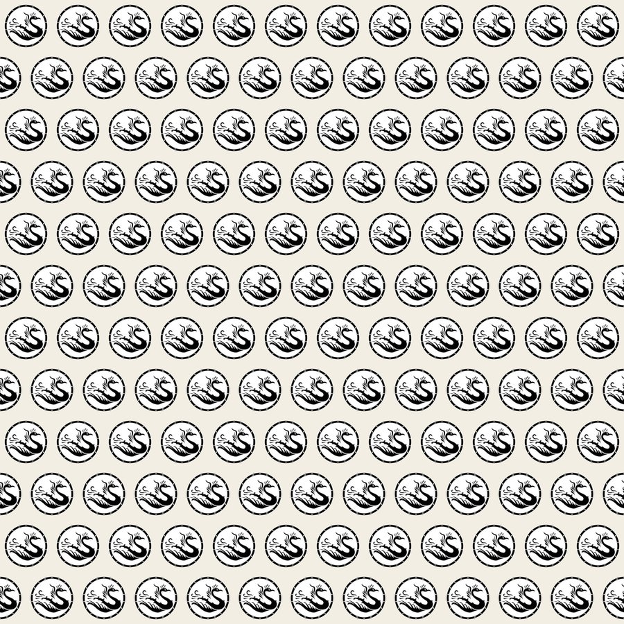 Phoenix roundel brick seamless Korean pattern tile, 3×3 repeat preview