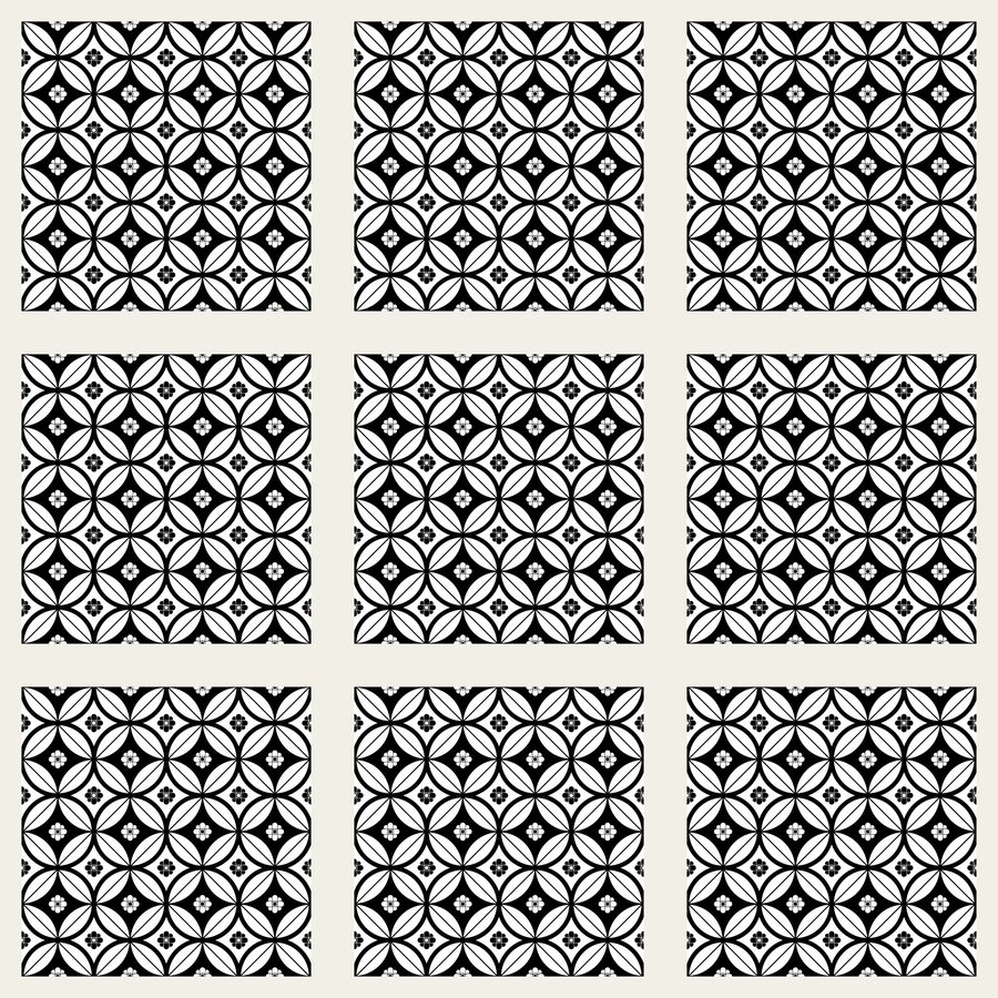 Quatrefoil lattice grid seamless Korean pattern tile, 3×3 repeat preview
