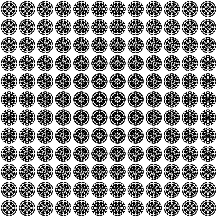 Roof tile end grid seamless Korean pattern tile, 3×3 repeat preview