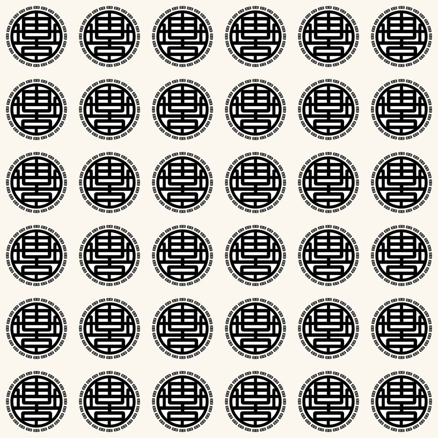 Su key roundel grid seamless Korean pattern tile, 3×3 repeat preview