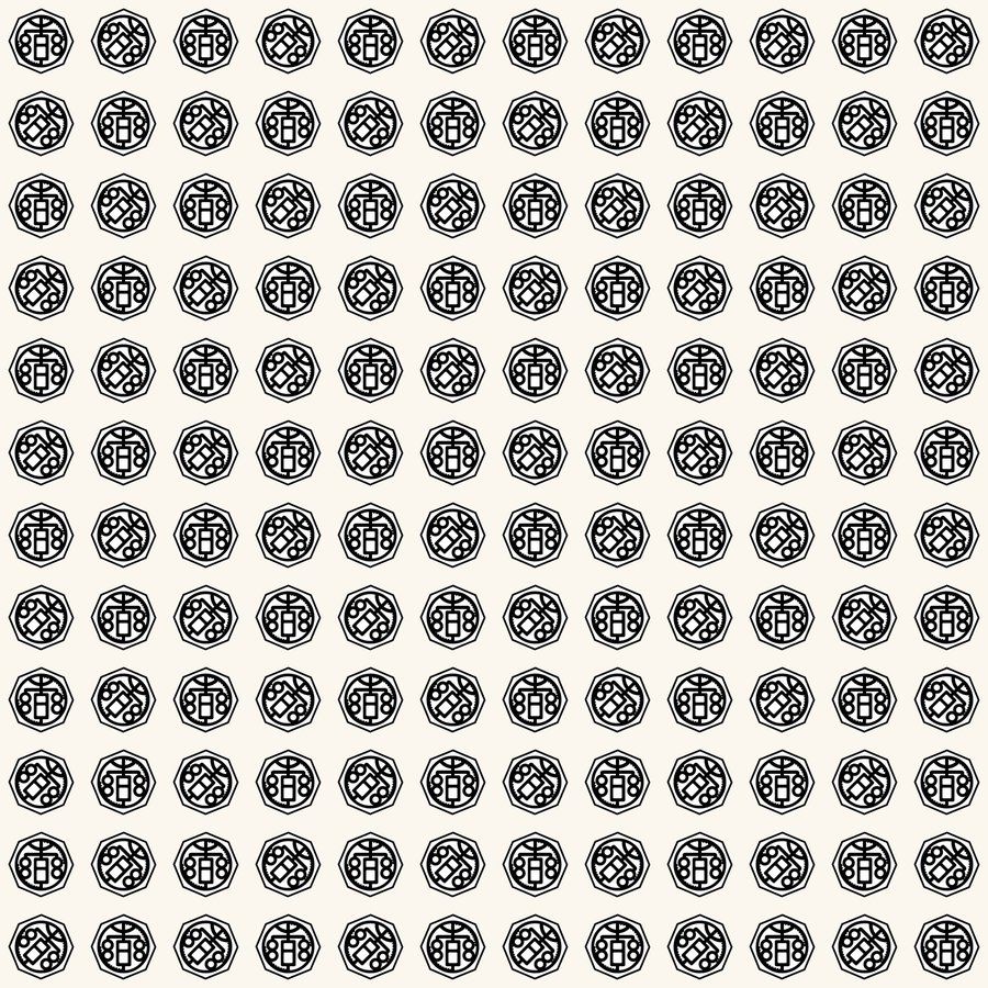 Su octagon checker seamless Korean pattern tile, 3×3 repeat preview