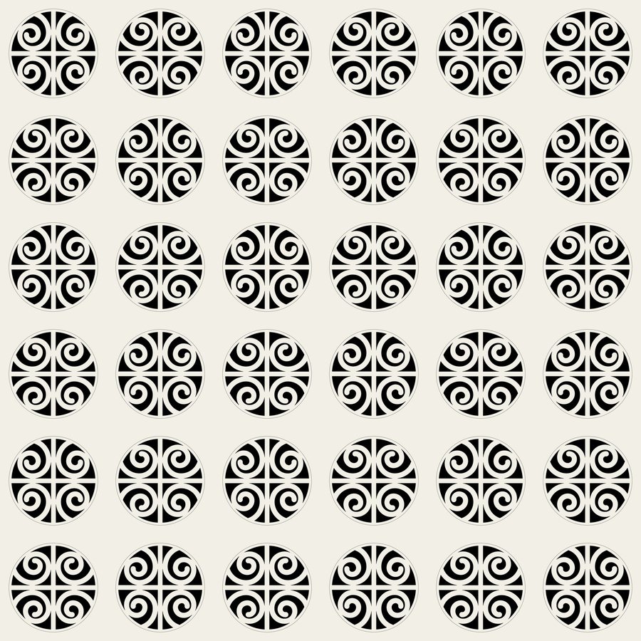 Su spiral altrot seamless Korean pattern tile, 3×3 repeat preview