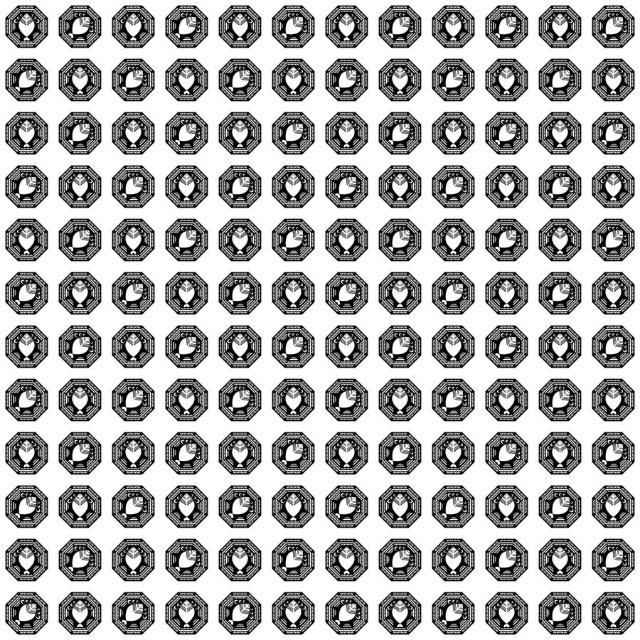Taegeuk checker seamless Korean pattern tile, 3×3 repeat preview