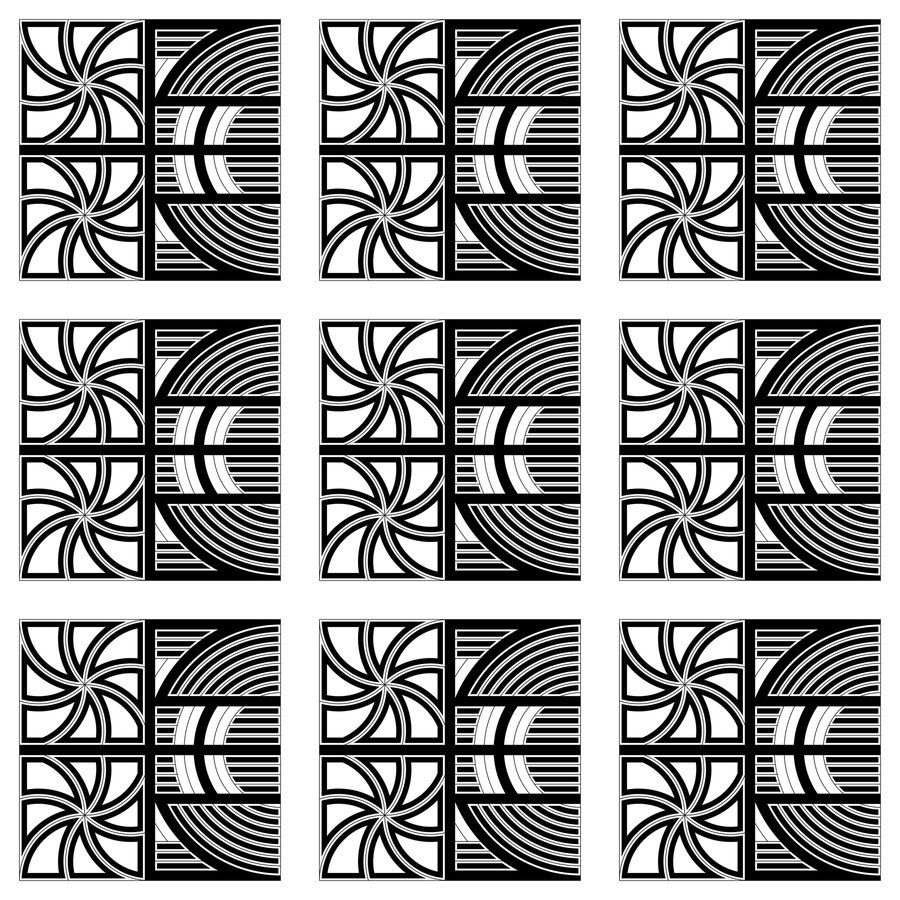 Thunder arc quad grid seamless Korean pattern tile, 3×3 repeat preview