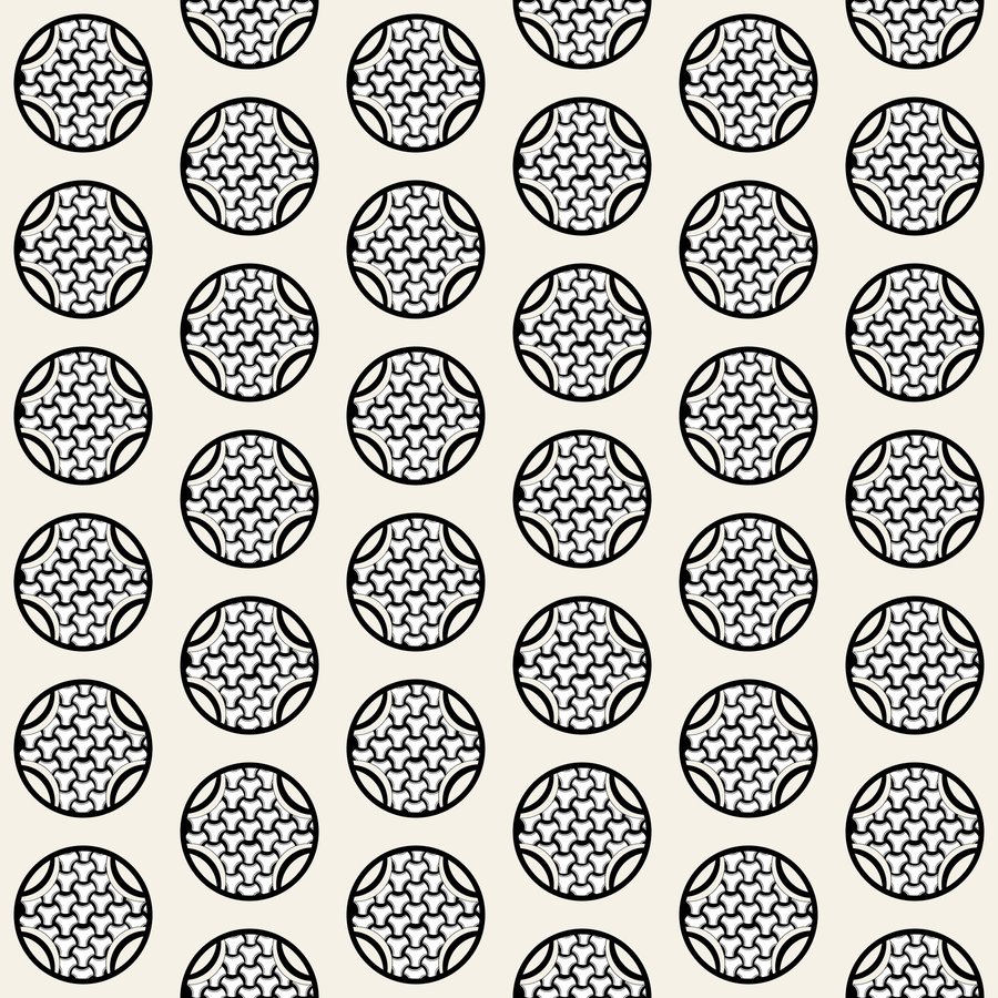 Tortoise roundel halfdrop seamless Korean pattern tile, 3×3 repeat preview